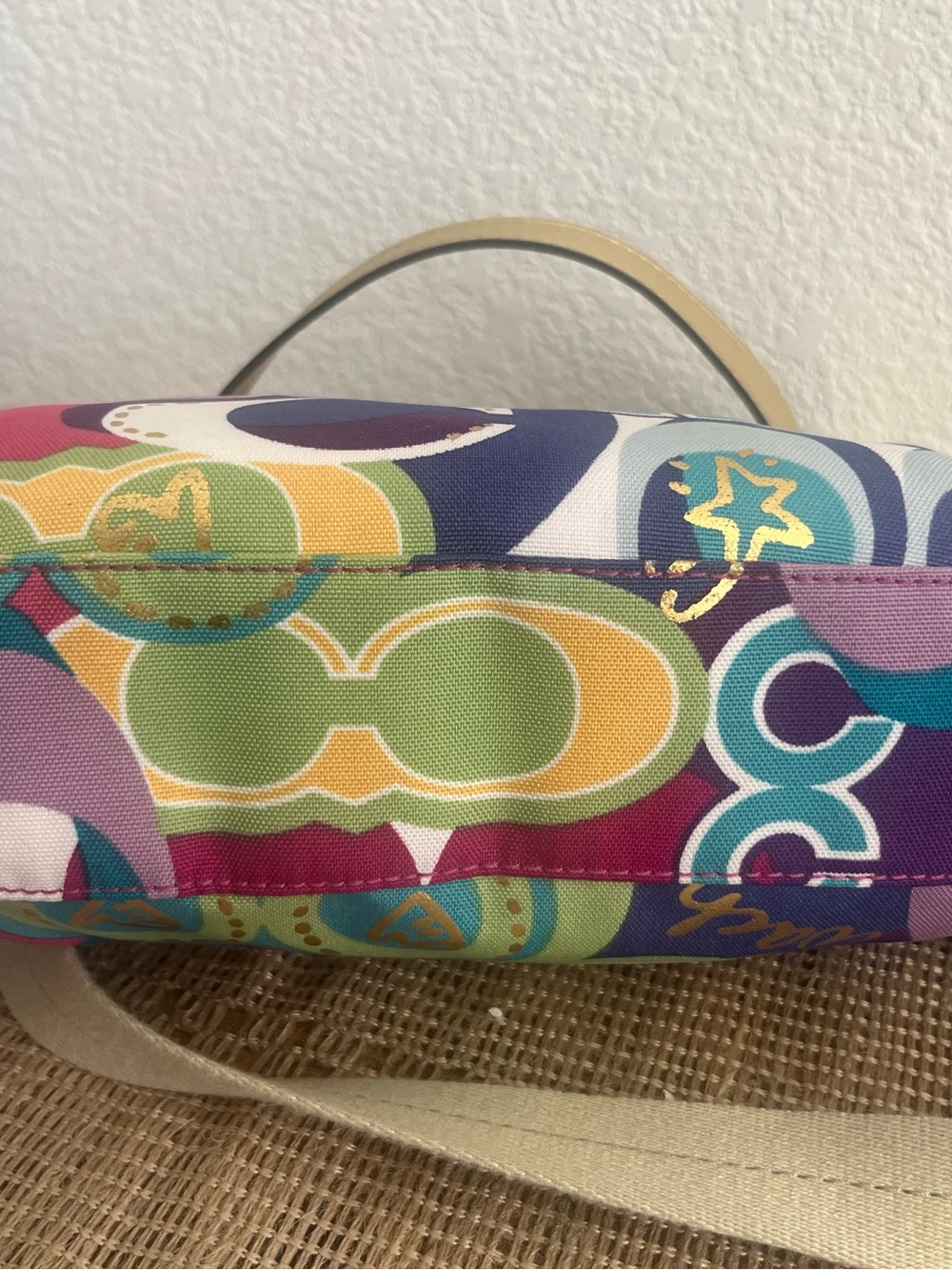 Rare Coach Poppy Pop C Graffiti shoulder bag multi-colored gold - Picture 6 of 11